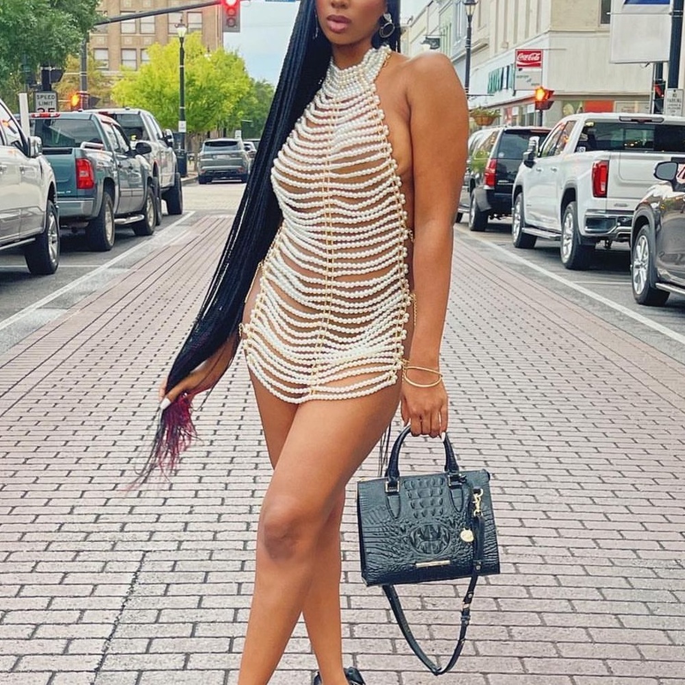 ONE SIZE beaded chain one  piece